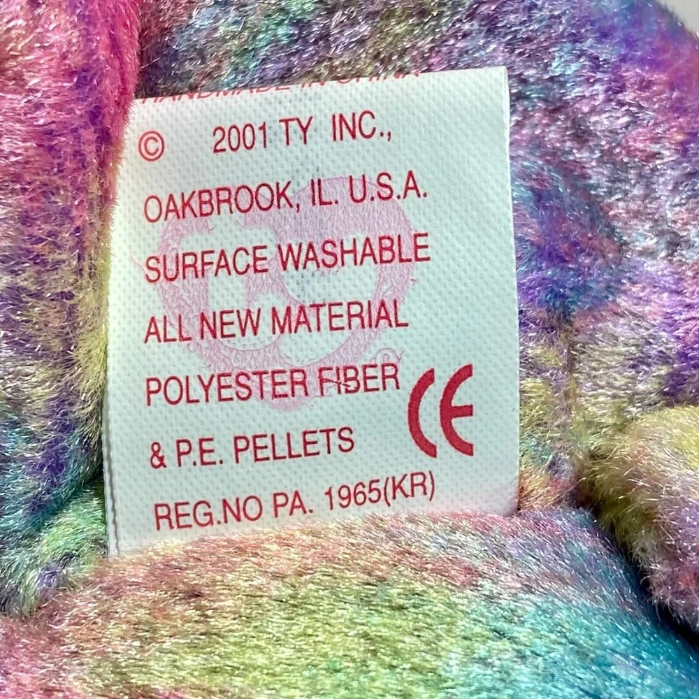 Ty Birthday Beanie October 2001 Bear Opal Birthstone Nose Retired Plush MWMT